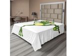 Abakuhaus Lenzuolo Per Animali, Piccola Rana Su Un Ramo Di Un Albero Nella Foresta Pluviale, Natura, Giungla, Vita, Arte, Terra, Lenzuolo Morbido E Confortevole Per Un Letto Decorativo, 1 Pezzo, 275 Cm X 260 Cm, Verde, Bianco, Giallo