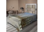 Abakuhaus Lenzuolo, Scena Invernale Della Storica Torre Eiffel Nella Vista Urbana Della Città Di Parigi, Lenzuolo Morbido E Confortevole Per Un Letto Decorativo 1 Pezzo 260 Cm X 168 Cm, Blu Grigio Bianco Grigio