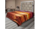 Abakuhaus Lenzuolo Hawaiano, Immagine Spettacolare Del Tramonto Sulla Spiaggia Con Raggi Di Sole, Lenzuolo Morbido E Confortevole Per Un Letto Decorativo, 1 Pezzo, 244 Cm X 205 Cm, Giallo Arancione