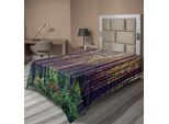 Abakuhaus Lenzuolo Da Letto Bosco, Bosco Al Mattino Alberi Alti Tronchi Vegetazione Ambiente Naturale Stampa, Lenzuolo Superiore Morbido E Confortevole Per Un Letto Decorativo 1 Pezzo 190 Cm X 100 Cm, Verde Marrone