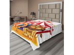Abakuhaus Lenzuolo Da Letto Circus, Leone Accanto Al Fuoco Al Circo Old Fashion Kids Re Della Foresta Illustrazione, Lenzuolo Morbido E Confortevole Per Un Letto Decorativo 1 Pezzo 260 Cm X 228 Cm, Multicolore