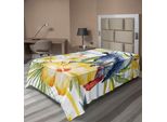 Abakuhaus Lenzuolo Con Pappagalli, Motivo Tropicale Con Pappagalli, Orchidee E Fiori, Immagine In Stile Giungla Hawaiana, Lenzuolo Morbido E Confortevole Per Un Letto Decorativo, 1 Pezzo, 190 Cm X 100 Cm, Multicolore