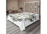 Abakuhaus Fleur De Lis Lenzuolo, Aquile Su Emblema Fleur De Lis Simbolo Di Energia Illustrazione Creativa Vittoriana, Morbido E Confortevole Lenzuolo Superiore Per Un Letto Decorativo 1 Pezzo 244 Cm X 205 Cm, Tan Bianco