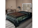 Abakuhaus Lenzuolo Gotico, Foto Della Porta Antica In Legno Della Vecchia Casa Buia E Frequentata, Tema Notturno In Stile Gotico, Lenzuolo Morbido E Confortevole Per Un Letto Decorativo, 1 Pezzo 260 Cm X 168 Cm, Grigio Marrone