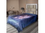 Abakuhaus Lenzuolo Spaziale, Nebulosa Spaziale, Nube Di Gas E Ammasso Stellare, Universo, Cosmo, Astronomia, Lenzuolo Morbido E Confortevole Per Un Letto Decorativo, 1 Pezzo, 260 Cm X 168 Cm, Blu Navy E Viola.