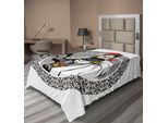 Abakuhaus Lenzuolo Medievale, Il Cavaliere Medievale Con Costume Tradizionale E Maschera Antica Tema Heroic Past, Morbido E Comodo Lenzuolo Superiore Per Un Letto Decorativo 1 Pezzo 260 Cm X 168 Cm, Multicolore