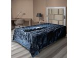 Abakuhaus Lenzuolo Gotico, Caverna Buia Con Luna Piena Di Notte, Stampa Horror Medievale In Stile Gotico, Lenzuolo Morbido E Confortevole Per Un Letto Decorativo, 1 Pezzo, 190 Cm X 100 Cm, Blu Grigio