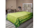Abakuhaus Lenzuolo In Bambù, Disegno Con Alberi Di Bambù, Stile Asiatico Fengshui, Immagine Di Una Vita Semplice E Organizzata, Lenzuolo Morbido E Confortevole Per Un Letto Decorativo, 1 Pezzo, 190 Cm X 100 Cm, Verde