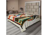 Abakuhaus Lenzuolo Egiziano, Papiro Con Antichi Personaggi Storici, Elementi Templari, Cultura Retrò, Arte, Lenzuolo Morbido E Confortevole Per Un Letto Decorativo, 1 Pezzo, 266 Cm X 260 Cm, Multicolore