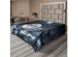 Abakuhaus Lenzuolo Da Letto, Luna Piena Nella Notte Nella Foresta, Inverno, Giorni Mistici E Drammatici, Foto Lunare, Lenzuolo Morbido E Confortevole Per Un Letto Decorativo, 1 Pezzo, 260 Cm X 228 Cm, Nero, Blu, Giallo