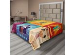 Abakuhaus Lenzuolo Da Letto Circo, Personaggi Circensi Con Animali Ammaestrati, Uomo Forte, Trapezista, Design Retrò, Lenzuolo Morbido E Confortevole Per Un Letto Decorativo, 1 Pezzo, 244 Cm X 205 Cm, Multicolore