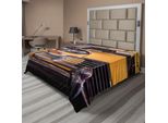 Abakuhaus New York Lenzuolo, Immagine Taxi Giallo Antico Elemento Storico Della Vecchia New York Nostalgia Cabina Vintage, Lenzuolo Morbido E Confortevole Per Un Letto Decorativo 1 Pezzo 266 Cm X 260 Cm, Giallo Grigio