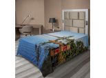 Abakuhaus Lenzuolo Paesaggistico, Foto Del Lago Acqua Tranquilla E Piccola Casa Di Campagna Tra Gli Alberi Pace, Lenzuolo Morbido E Confortevole Per Un Letto Decorativo 1 Pezzo 190 Cm X 100 Cm, Multicolore