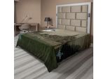Abakuhaus Lenzuolo Gotico, Antico Villaggio E Tombe Con Castello Medievale E Luna Piena, Uccello, Nebbia, Arte Horror, Lenzuolo Morbido E Confortevole Per Un Letto Decorativo, 1 Pezzo, 275 Cm X 260 Cm, Beige Verde
