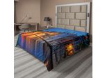Abakuhaus Lenzuolo Medievale, Foto Notturna Dell'edificio Medievale Lungo Il Fiume Bruges Heritage Old Town Foto, Lenzuolo Morbido E Confortevole Per Un Letto Decorativo 1 Pezzo 260 Cm X 228 Cm, Multicolore