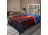 Abakuhaus Lenzuolo, Paesaggio Con Campo Di Papaveri, Giardino, Valle Con Orizzonte E Stampa Fiabesca, Lenzuolo Morbido E Confortevole Per Un Letto Decorativo, 1 Pezzo, 190 Cm X 100 Cm, Multicolore