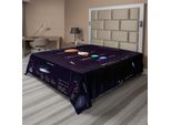 Abakuhaus Lenzuolo Spaziale, Sistema Solare Informazioni Scientifiche Giove Saturno Universo Telescopio Stampa, Lenzuolo Morbido E Confortevole Per Un Letto Decorativo 1 Pezzo 275 Cm X 260 Cm, Multicolore