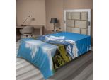 Abakuhaus Lenzuolo Paesaggistico, Vista Da Sogno Sul Lago Alpino Con Cime Innevate Svizzere, Morbido E Confortevole Lenzuolo Superiore Per Un Letto Decorativo 1 Pezzo 190 Cm X 100 Cm, Verde Bianco Blu