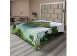 Abakuhaus Lenzuolo, Paesaggio La Maestosa Scogliera Nella Natura Selvaggia Località Di Villeggiatura Filippine Immagine, Lenzuolo Morbido E Confortevole Per Un Letto Decorativo 1 Pezzo 266 Cm X 260 Cm, Verde Marrone Blu