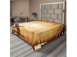 Abakuhaus Lenzuolo Con Illustrazione Di Un Timone Su Carta Antica, Motivo Storico Di Viaggio Marittimo, Lenzuolo Morbido E Confortevole Per Un Letto Decorativo, 1 Pezzo, 266 Cm X 260 Cm, Marrone