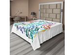 Abakuhaus Lenzuolo Con Gufo, Gufo Con Piume Morbide E Colorate, Grandi Occhi, Immagine Caratteristica, Lenzuolo Morbido E Confortevole Per Un Letto Decorativo, 1 Pezzo, 244 Cm X 205 Cm, Multicolore