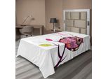Abakuhaus Lenzuolo Con Gufo, Elaborato Gufo Colorato Su Un Ramo, Immagine Artistica Myst Animal Con Volto Piatto, Lenzuolo Morbido E Confortevole Per Un Letto Decorativo 1 Pezzo 190 Cm X 100 Cm, Bianco Viola Rosa