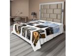 Abakuhaus Lenzuolo New York, Collage Di New York City, Paesaggio, Ponte, Metropolitana, Grattacieli, Torre Dell'orologio, Traffico, Taxi, Lenzuolo Morbido E Confortevole Per Un Letto Decorativo, 1 Pezzo, 260 Cm X 228 Cm, Multicolore