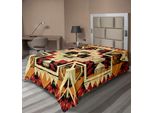 Abakuhaus Lenzuolo Arrow, Motivo Retrò Ispirato Ai Nativi Americani , Lenzuolo Morbido E Confortevole Per Un Letto Decorativo 1 Pezzo 190 Cm X 100 Cm, Arancione Giallo Rosso