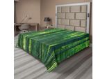 Abakuhaus Lenzuolo In Bambù, Alberi Di Bambù Asiatici Orientali Esotici Nella Foresta Pluviale Giungla Stile Naturale Vista, Morbido E Confortevole Lenzuolo Superiore Per Un Letto Decorativo 1 Pezzo 244 Cm X 205 Cm, Verde
