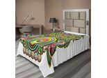 Abakuhaus Lenzuolo Con Motivo Psichedelico Di Gufi, Uccelli Con Elementi Etnici, Universo, Saggio, Animale Intelligente, Morbido E Confortevole Lenzuolo Superiore Per Un Letto Decorativo, 1 Pezzo, 190 Cm X 100 Cm, Multicolore