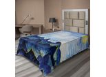Abakuhaus Lenzuolo Paesaggio, Colline Sotto Un Cielo Fiabesco Con Il Riflesso Della Luna, Stampa Paesaggio Chiaro, Lenzuolo Morbido E Confortevole Per Un Letto Decorativo, 1 Pezzo, 260 Cm X 168 Cm, Giallo/Blu
