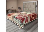 Abakuhaus Lenzuolo Retrò, Insegne Nostalgiche In Latta E Cibo Messicano Stampato In Stile Logo Pubblicitario Vintage, Morbido E Confortevole Lenzuolo Superiore Per Un Letto Decorativo 1 Pezzo 275 Cm X 260 Cm, Multicolore