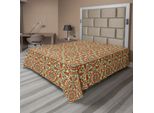 Abakuhaus Lenzuolo Retrò, Motivi Colorati E Geometrici Con Elementi Artistici Etnici Persiani Della Boemia Orientale, Lenzuolo Superiore Morbido E Confortevole Per Un Letto Decorativo 1 Pezzo 266 Cm X 260 Cm, Multicolore