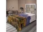 Abakuhaus Lenzuolo Saguaro, Paesaggio Desertico Dell'arizona Con Immagine Serale Della Natura Selvaggia Della Montagna Cactus In Primavera, Lenzuolo Morbido E Confortevole Per Un Letto Decorativo 1 Pezzo 190 Cm X 100 Cm, Marrone Verde