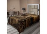 Abakuhaus Lenzuolo Gotico, Foto Di Una Vecchia Casa Medievale In Stile Retrò Vintage Con Luna Piena In Stile Boho, Lenzuolo Morbido E Confortevole Per Un Letto Decorativo 1 Pezzo 260 Cm X 168 Cm, Marrone