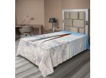 Abakuhaus Lenzuolo Spaziale, Razzo, Die Auf Mission Spaceman Planet Aussicht Endeavour Power Druck, Morbido E Confortevole Lenzuolo Superiore Per Un Letto Decorativo 1 Pezzo 190 Cm X 100 Cm, Bianco Blu Marrone
