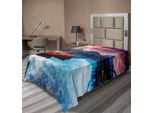 Abakuhaus Lenzuolo Paesaggistico, Tranquillo Lago Di Montagna Con Maestoso Cielo, Montagne Dell'asia Meridionale, Vista Romantica, Morbido E Confortevole Lenzuolo Superiore Per Un Letto Decorativo, 1 Pezzo, 190 Cm X 100 Cm, Multicolore