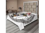 Abakuhaus Lenzuolo Medievale, Il Cavaliere Medievale Con Costume Tradizionale E Maschera Antica Tema Heroic Past, Morbido E Confortevole Lenzuolo Superiore Per Un Letto Decorativo 1 Pezzo 275 Cm X 260 Cm, Multicolore