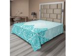 Abakuhaus Lenzuolo Turchese, Stile Retrò Medievale Europeo Vittoriano Con Stampa Artistica Royal Pale, Lenzuolo Morbido E Confortevole Per Un Letto Decorativo 1 Pezzo 266 Cm X 260 Cm, Blu