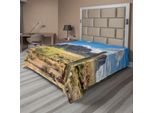 Abakuhaus Lenzuolo Saguaro, Scogliera Con Cielo Nuvoloso Drammatico, Terreno Sud-Occidentale, Natura, Lenzuolo Morbido E Confortevole Per Un Letto Decorativo, 1 Pezzo, 260 Cm X 228 Cm, Marrone, Verde, Blu