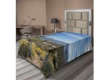 Abakuhaus Lenzuolo Saguaro, Grande Cactus Sulla Valle Sopra Il Lago Bartlett In Un Paesaggio Desertico Piatto Immagine Naturale Del Deserto Lenzuolo Superiore Piatto, Morbido E Confortevole Per Un Letto Decorativo 1 Pezzo 190 Cm X 100 Cm, Blu Verde
