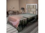 Abakuhaus Lenzuolo Gotico, Fantastica Torre Antica In Stile Medievale Con Balcone E Rose Ed Edera, Stampa Horror Fantasy, Lenzuolo Morbido E Confortevole Per Un Letto Decorativo, 1 Pezzo, 260 Cm X 168 Cm, Grigio Rosa