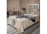 Abakuhaus Lenzuolo Fantasia, Teschio Falco Falena Con Luna E Pietra Teschio Spirituale Magico, Lenzuolo Morbido E Confortevole Per Un Letto Decorativo 1 Pezzo 260 Cm X 168 Cm, Bianco Nero E Crema