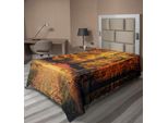 Abakuhaus Lenzuolo Da Letto Bosco, Foto Autunnale Nel Parco Nazionale Con Foglie Vivaci, Tema Eco-Mistico, Lenzuolo Morbido E Confortevole Per Un Letto Decorativo, 1 Pezzo 190 Cm X 100 Cm, Arancione Marrone