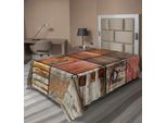 Abakuhaus Lenzuolo Antico, Collezione Elementi Architettonici In Legno Legname Da Costruzione Porta Chiave Stampa, Lenzuolo Morbido E Confortevole Per Un Letto Decorativo 1 Pezzo 190 Cm X 100 Cm, Cioccolato E Marrone