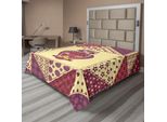 Abakuhaus Lenzuolo Con Gufi, Motivo Vintage Con Gufi Invisibili Alle Prede Notturne Che Imitano I Carnivori, Lenzuolo Morbido E Confortevole Per Un Letto Decorativo 1 Pezzo 244 Cm X 205 Cm, Giallo Viola Rosa