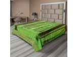 Abakuhaus Lenzuolo Da Letto Bosco, Bosco Primaverile In Una Giornata Di Sole Colori Freschi E Tenui Come Una Foglia Da Sogno Stampa, Lenzuolo Superiore Morbido E Confortevole Per Un Letto Decorativo 1 Pezzo 260 Cm X 228 Cm, Verde Marrone
