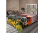 Abakuhaus Lenzuolo Da Letto, Scenografico Paesaggio Delle Montagne Occidentali Americane Con Valle Innevata Al Tramonto, Lenzuolo Morbido E Confortevole Per Un Letto Decorativo, 1 Pezzo, 260 Cm X 168 Cm, Multicolore