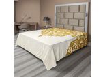 Abakuhaus Lenzuolo Antico, Stile Vittoriano Medievale Con Motivi Classici Barocchi Stampati, Lenzuolo Morbido E Confortevole Per Un Letto Decorativo 1 Pezzo 266 Cm X 260 Cm, Marrone Chiaro Crema