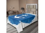 Abakuhaus Lenzuolo Anchor, Icona Anchor Con Effetto Acquerello Profondo Mare Sottomarino Rimani Calmo E Fermo Stampa Artwork, Morbido E Confortevole Lenzuolo Superiore Per Un Letto Decorativo 1 Pezzo 190 Cm X 100 Cm, Blu Bianco